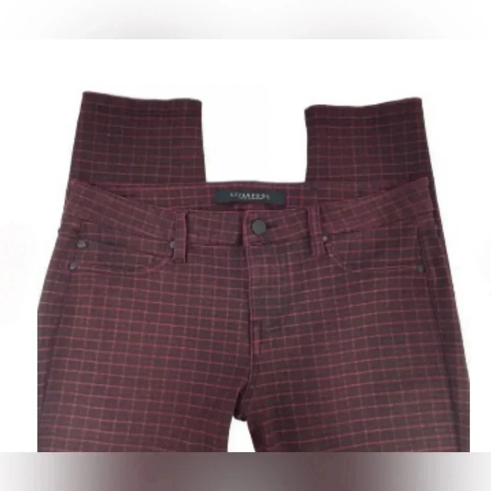 Liverpool Pants Knit Stretchy Check Slim Rock Work Preppy City Casual 10/30